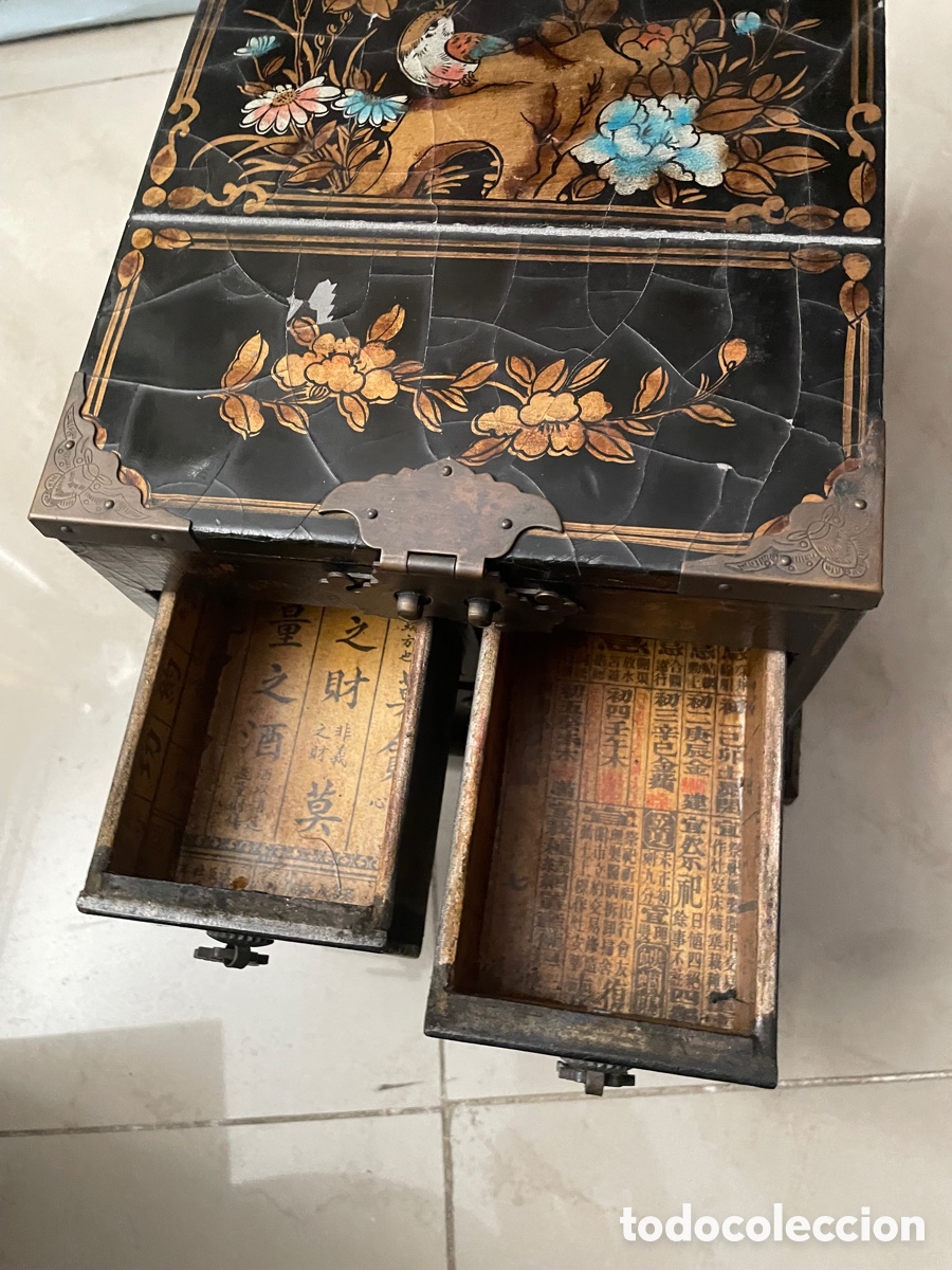 Antig&uuml;edades: Caja lacada china s XIX - Foto 5