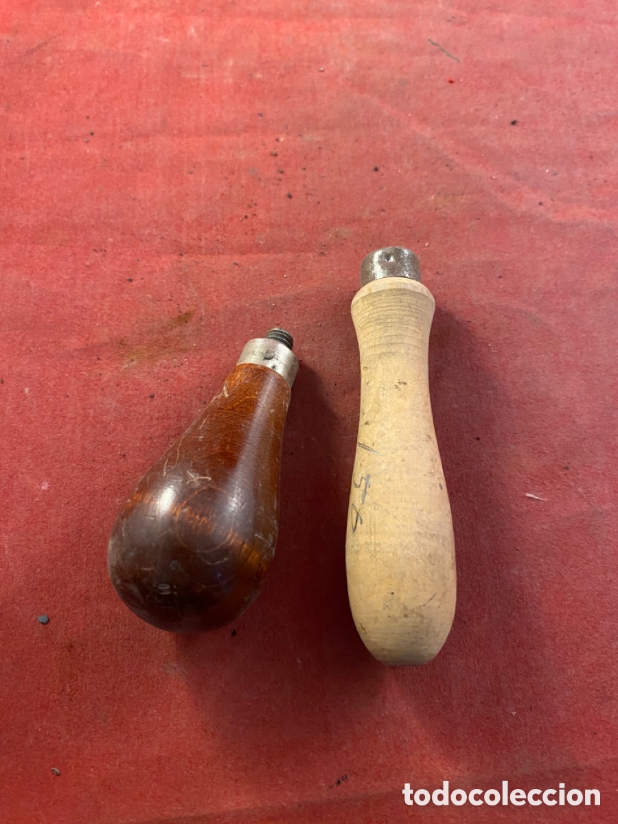 Antig&uuml;edades: Pareja de mangos madera herramientas - Foto 1