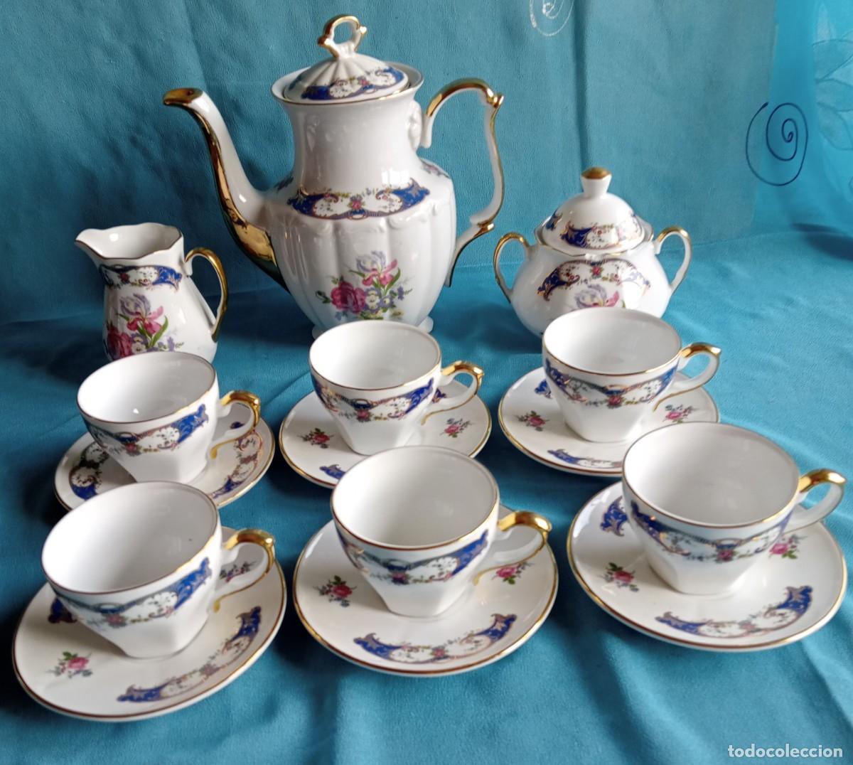 Juego de café porcelana Limoges · Vintage French coffee set (20