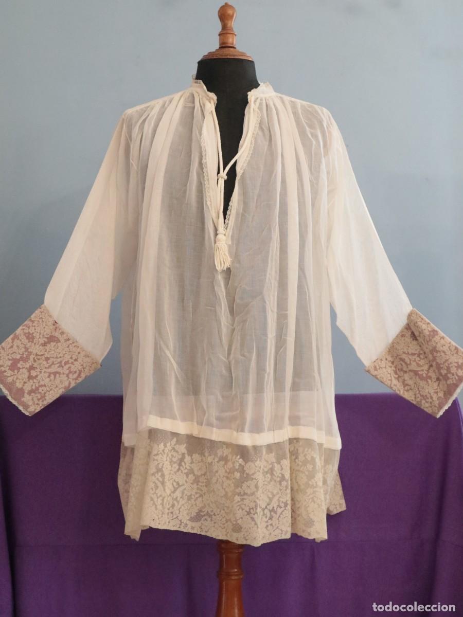 antiguo roquete de lino talla grande - indument - Comprar Outras  antiguidades religiosas no todocoleccion