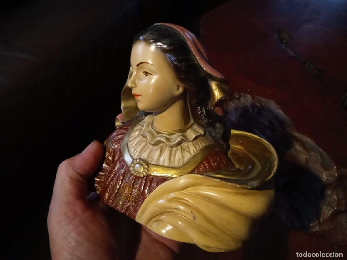 Antig&uuml;edades: VIRGEN MARIA EN ESTUCO POLICROMADO - Foto 3