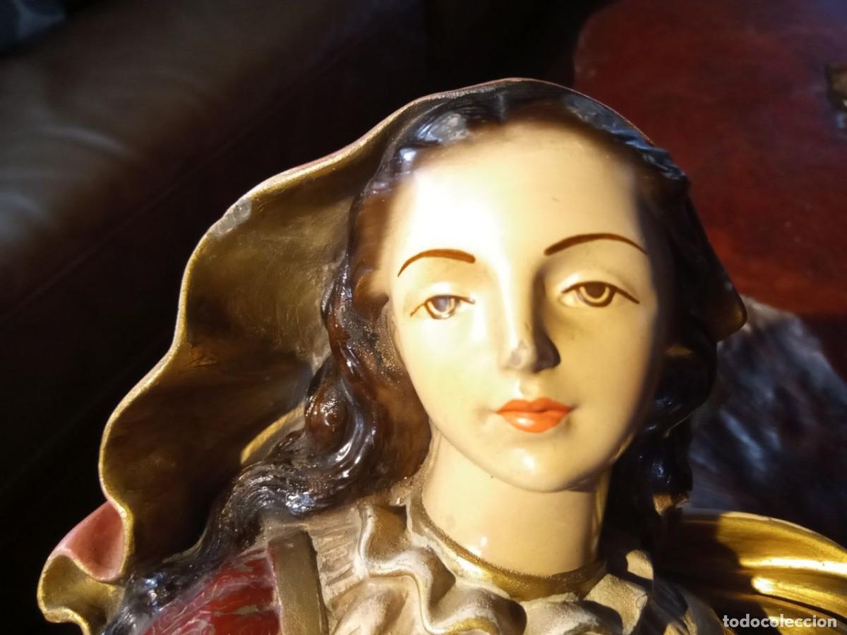 Antig&uuml;edades: VIRGEN MARIA EN ESTUCO POLICROMADO - Foto 7