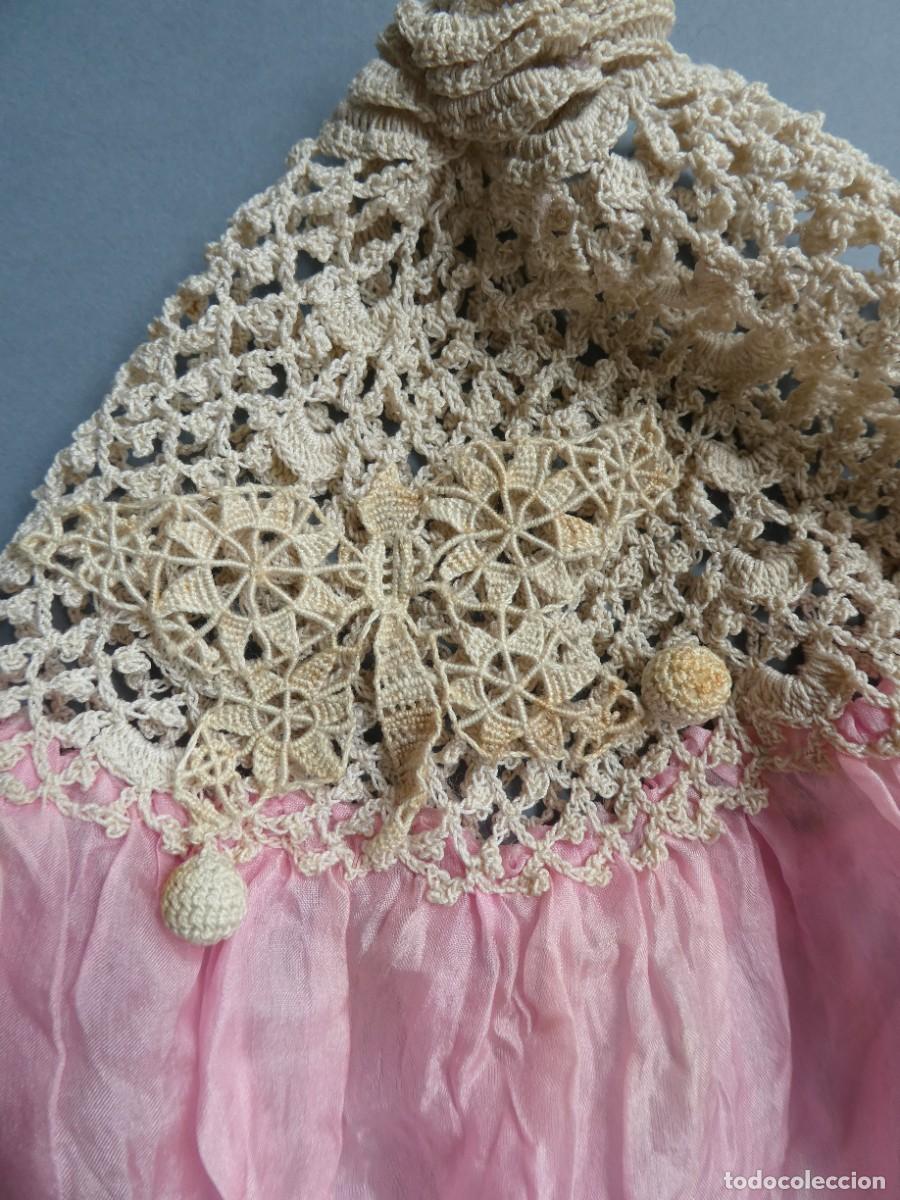 Antig&uuml;edades: ANTIGUO GORRO DE ENCAJE Y SEDA PPIO.S.XX - Foto 4