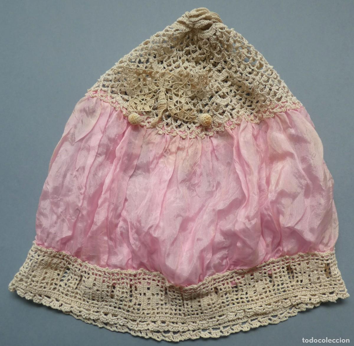 Antig&uuml;edades: ANTIGUO GORRO DE ENCAJE Y SEDA PPIO.S.XX - Foto 5