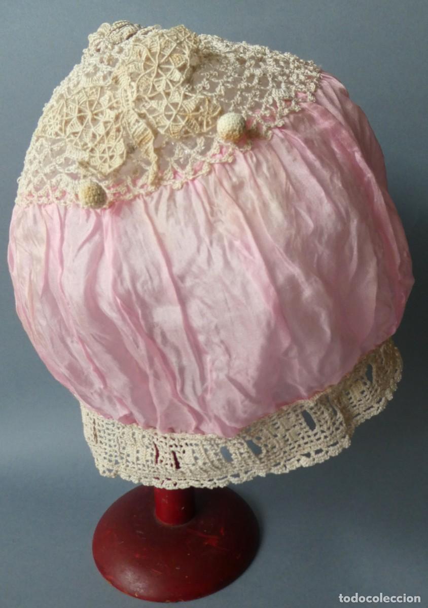 Antig&uuml;edades: ANTIGUO GORRO DE ENCAJE Y SEDA PPIO.S.XX - Foto 7