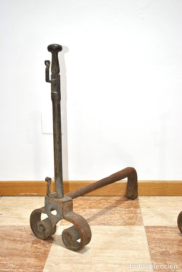 Antig&uuml;edades: JUEGO DE MORILLOS DE HIERRO PARA CHIMENEA - Foto 7