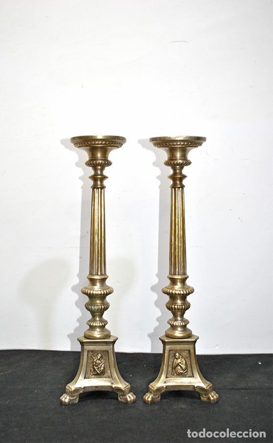 Antig&uuml;edades: HACHEROS DE BRONCE VIRGEN Y SAN ANTONIO - Foto 1