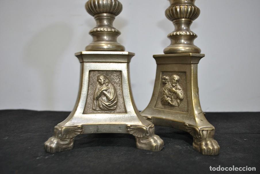 Antig&uuml;edades: HACHEROS DE BRONCE VIRGEN Y SAN ANTONIO - Foto 5