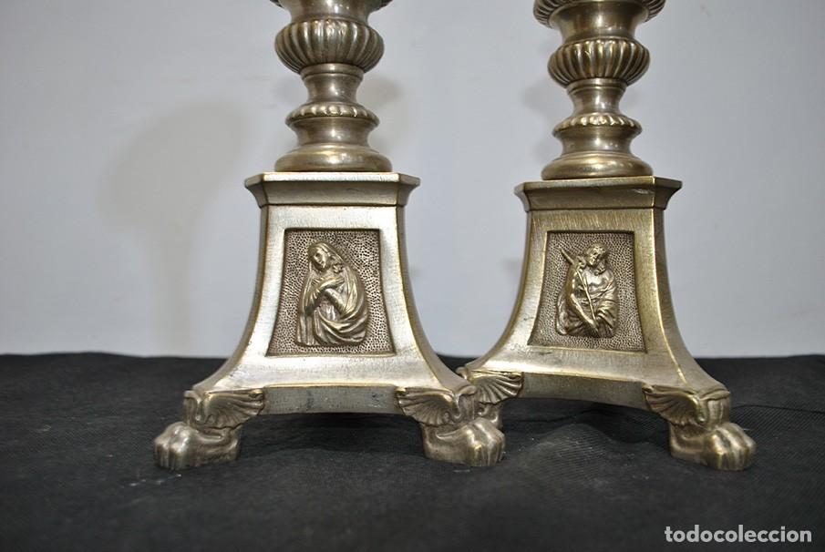 Antig&uuml;edades: HACHEROS DE BRONCE VIRGEN Y SAN ANTONIO - Foto 6