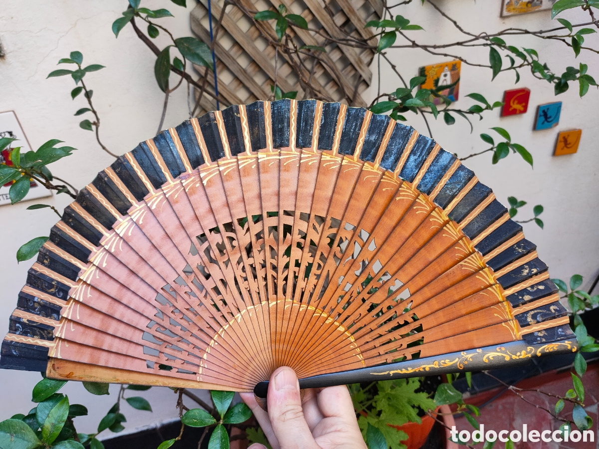 Antig&uuml;edades: BELLISIMO ABANICO PINTADO A MANO - Foto 7