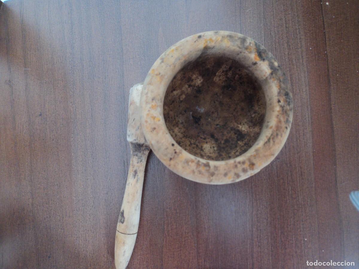 Antig&uuml;edades: Mortero de madera- utensilio cocina - - Foto 2