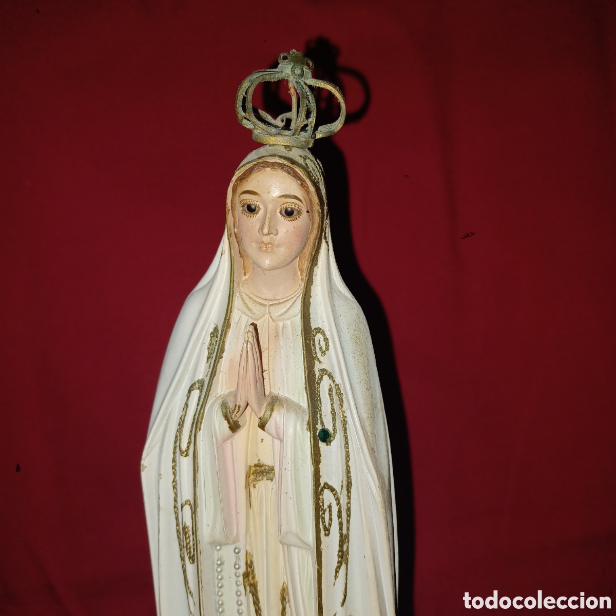 Antig&uuml;edades: Virgen del rosario de Fatima de estuco - Foto 2