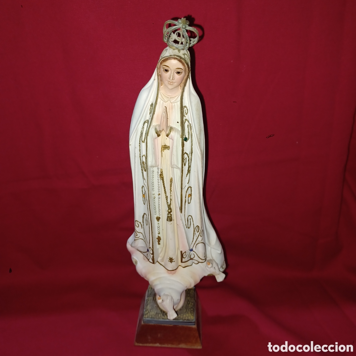 Antig&uuml;edades: Virgen del rosario de Fatima de estuco - Foto 1