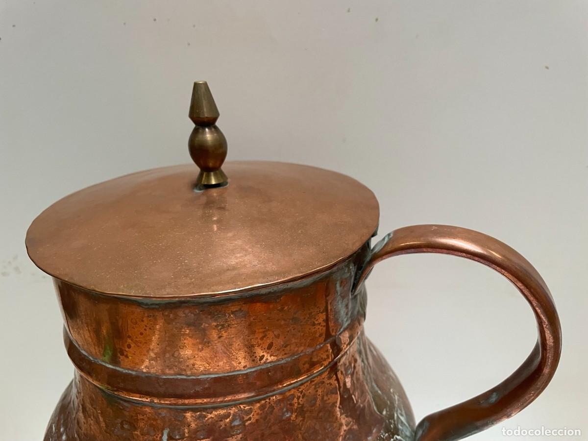Antig&uuml;edades: ANTIGUA JARRA DE COBRE CON TAPADERA - Foto 3