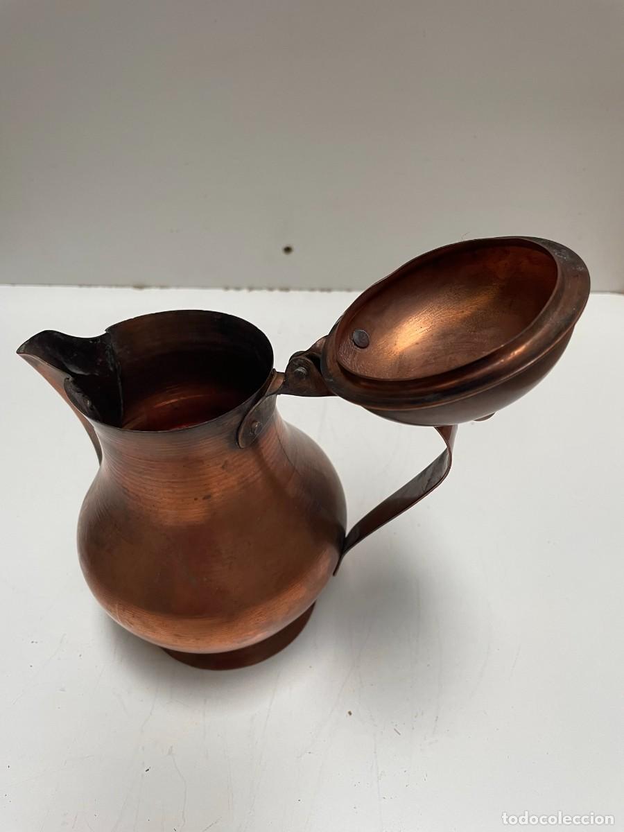 Antig&uuml;edades: PEQUE&Ntilde;A JARRA DE COBRE CON TAPADERA - Foto 2