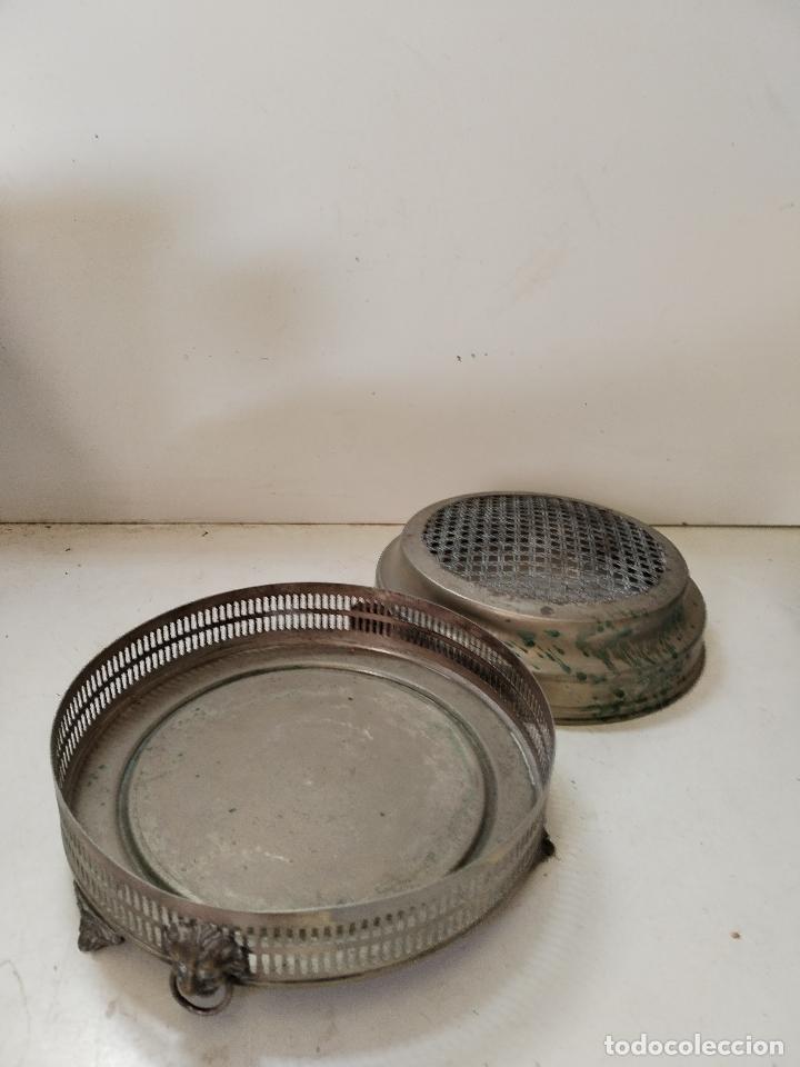 Antig&uuml;edades: bandeja y tapadera de alpaca - Foto 4