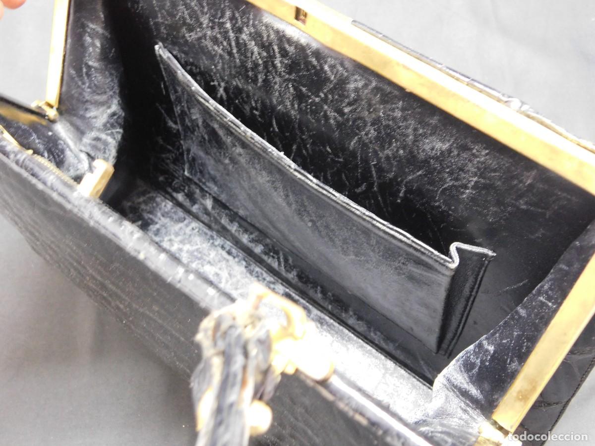 Antig&uuml;edades: BOLSO DE PIEL NEGRO - Foto 5
