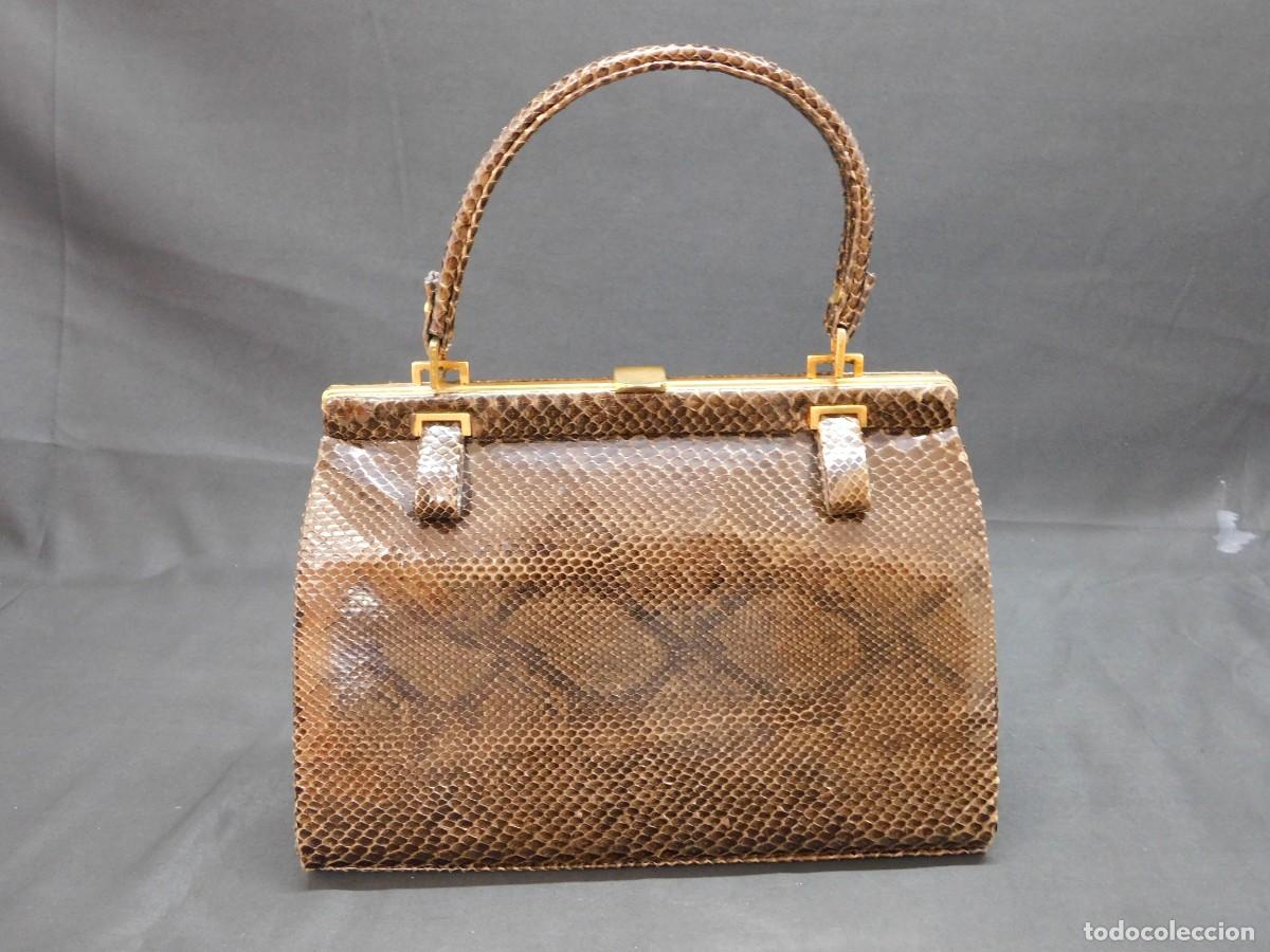 Antig&uuml;edades: BOLSO DE PIEL MARR&Oacute;N - Foto 1