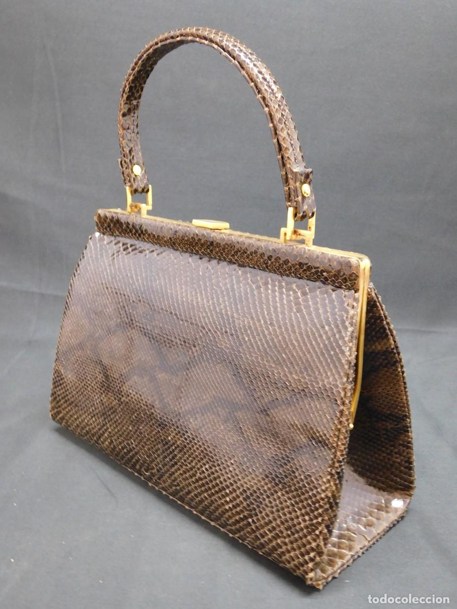 Antig&uuml;edades: BOLSO DE PIEL MARR&Oacute;N - Foto 3