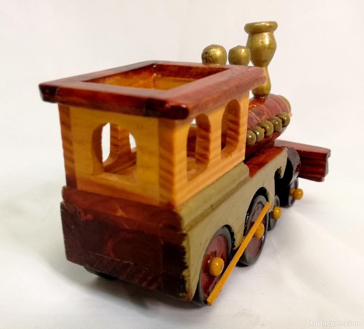 Antig&uuml;edades: LOCOMOTORA DE MADERA DECORACI&Oacute;N - Foto 3