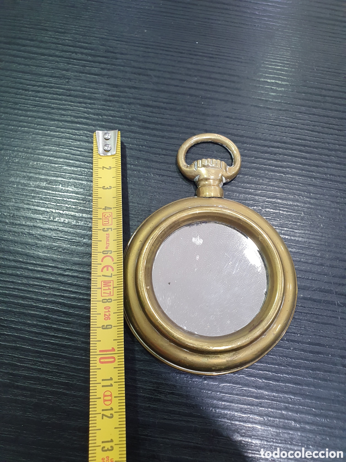 Antig&uuml;edades: Espejo con forma de reloj de bolsillo. (L43) - Foto 2