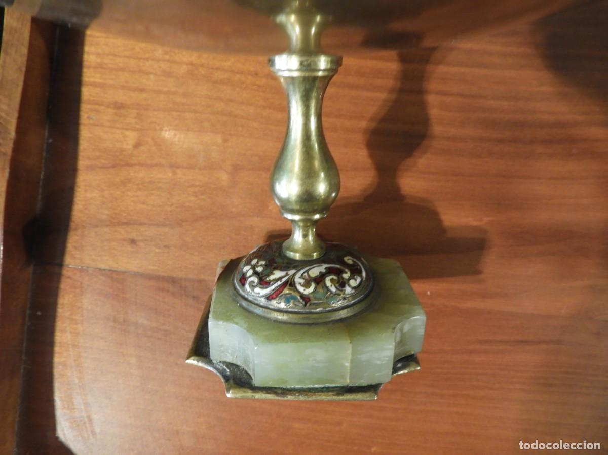 Antig&uuml;edades: CENTRO DE BRONCE DORADO Y ESMALTE CLOISONNE - Foto 5