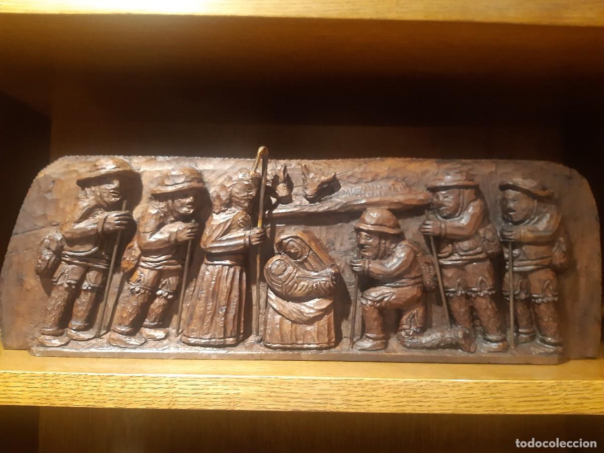 Antig&uuml;edades: TALLA RUSTICA EN MADERA ADORACION - Foto 1