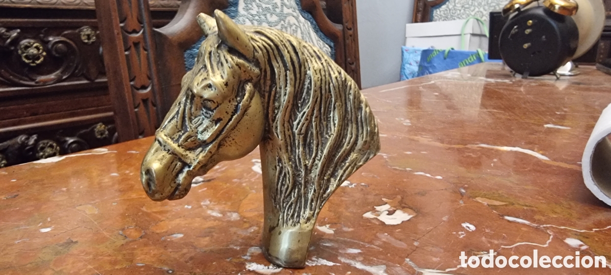 Antig&uuml;edades: Figura de bronce de cabeza de caballo - Foto 2