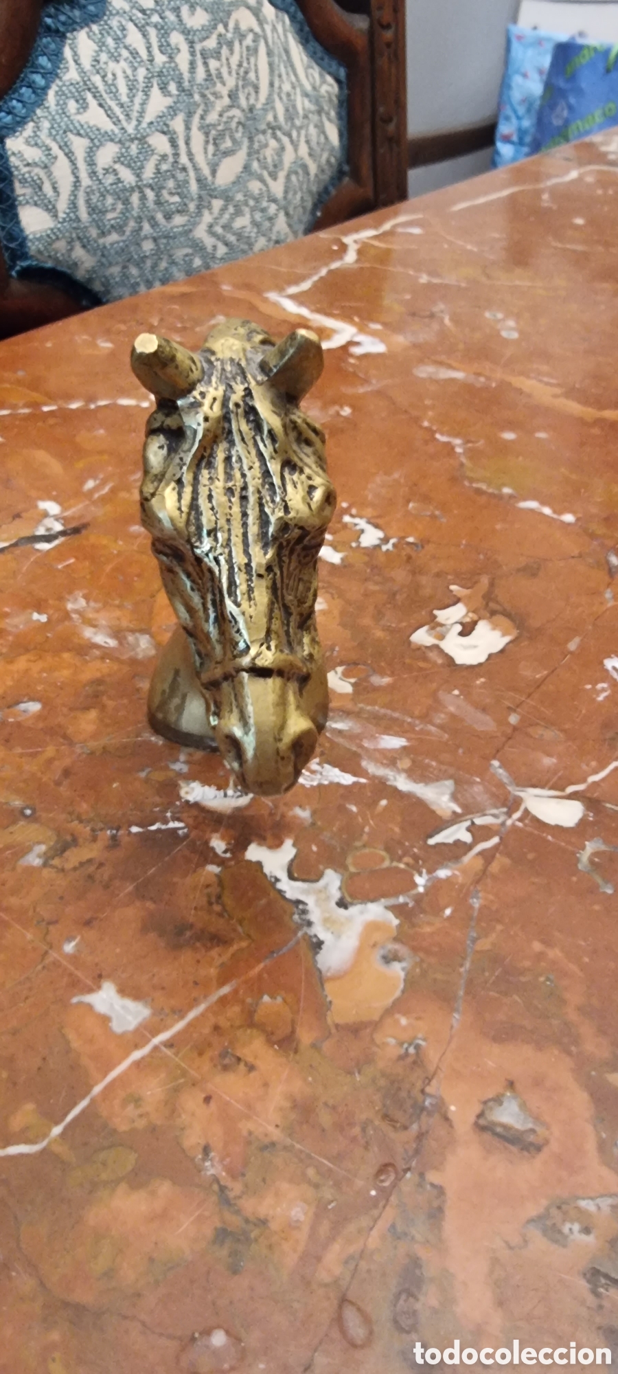 Antig&uuml;edades: Figura de bronce de cabeza de caballo - Foto 3