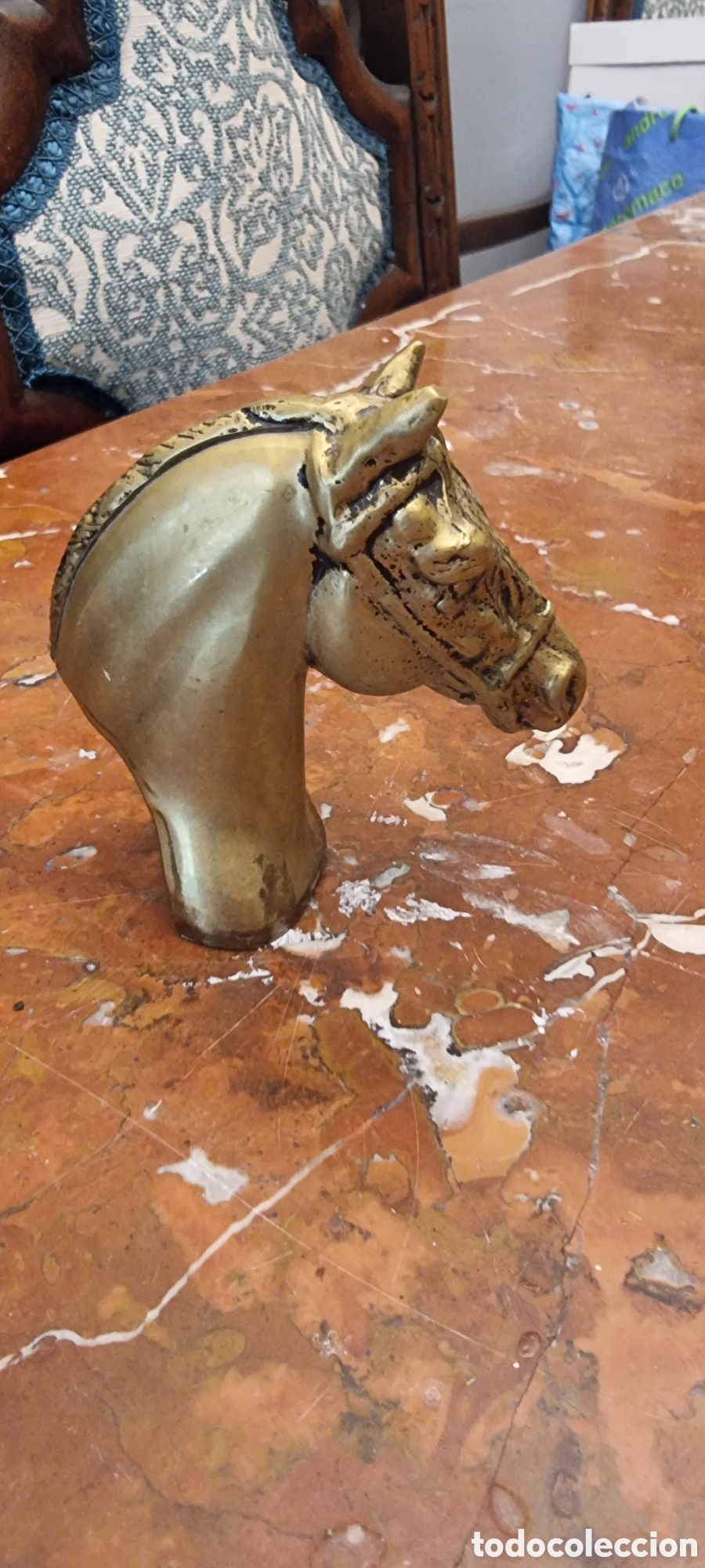 Antig&uuml;edades: Figura de bronce de cabeza de caballo - Foto 4