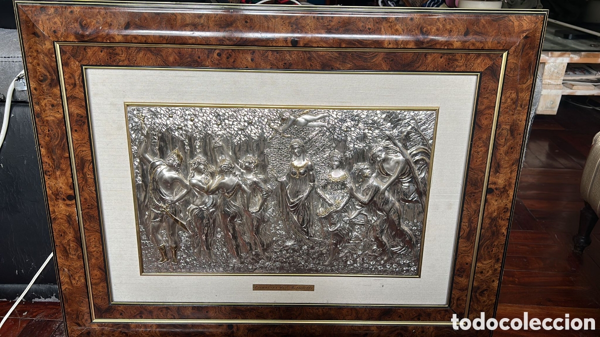 Antig&uuml;edades: Cuadro Placa de Plata Repujada - &rdquo;La Primavera&rdquo; de Botticelli - - Foto 2