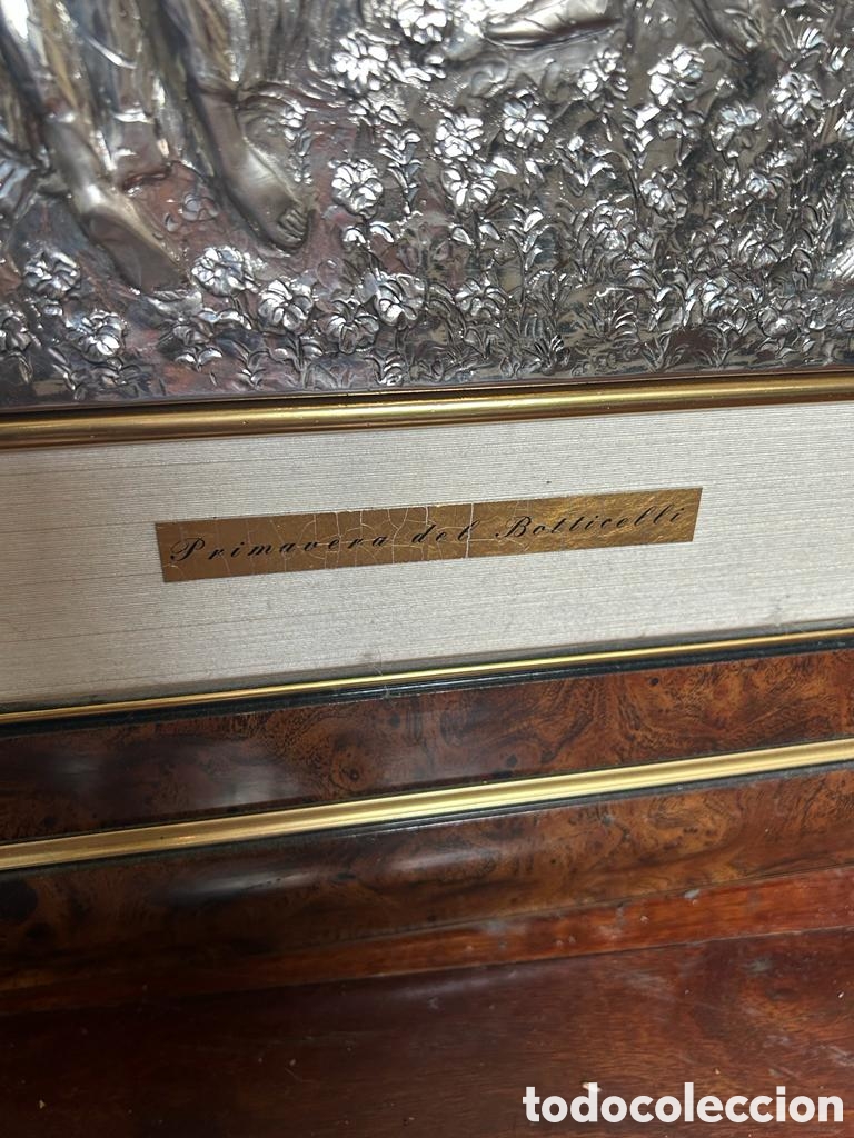 Antig&uuml;edades: Cuadro Placa de Plata Repujada - &rdquo;La Primavera&rdquo; de Botticelli - - Foto 3
