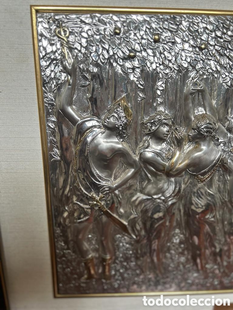 Antig&uuml;edades: Cuadro Placa de Plata Repujada - &rdquo;La Primavera&rdquo; de Botticelli - - Foto 4