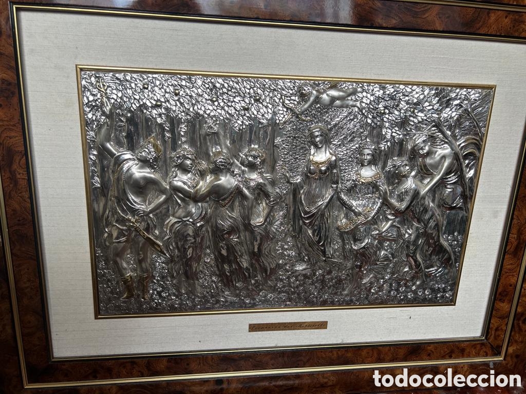 Antig&uuml;edades: Cuadro Placa de Plata Repujada - &rdquo;La Primavera&rdquo; de Botticelli - - Foto 5