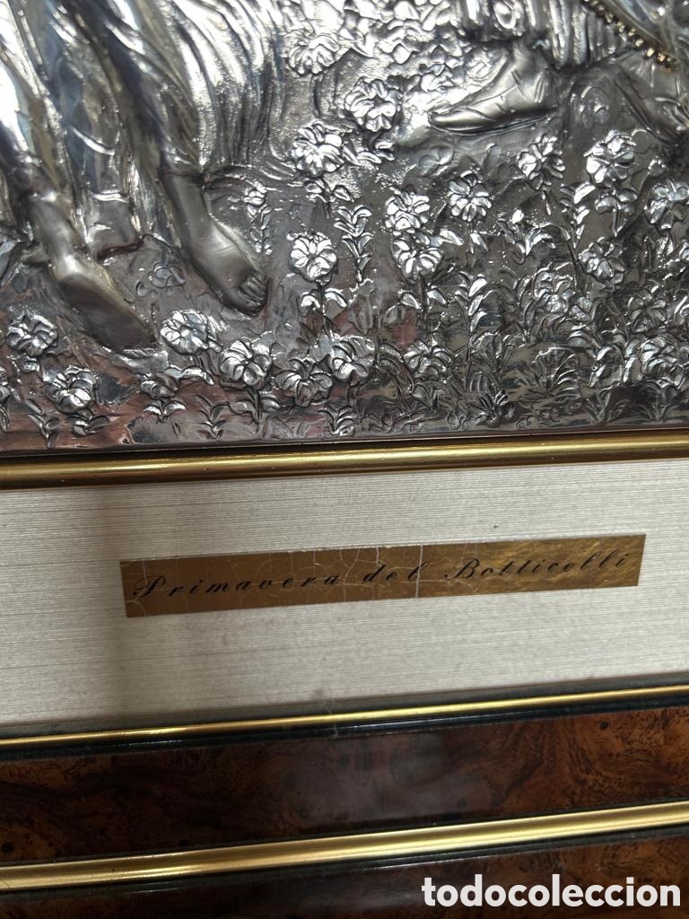 Antig&uuml;edades: Cuadro Placa de Plata Repujada - &rdquo;La Primavera&rdquo; de Botticelli - - Foto 6