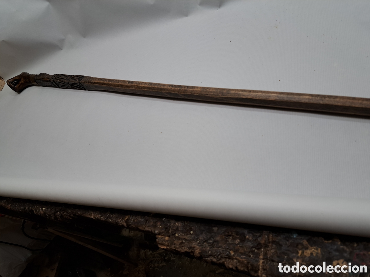 Antig&uuml;edades: Antiguo bast&oacute;n tallado en madera - Foto 5