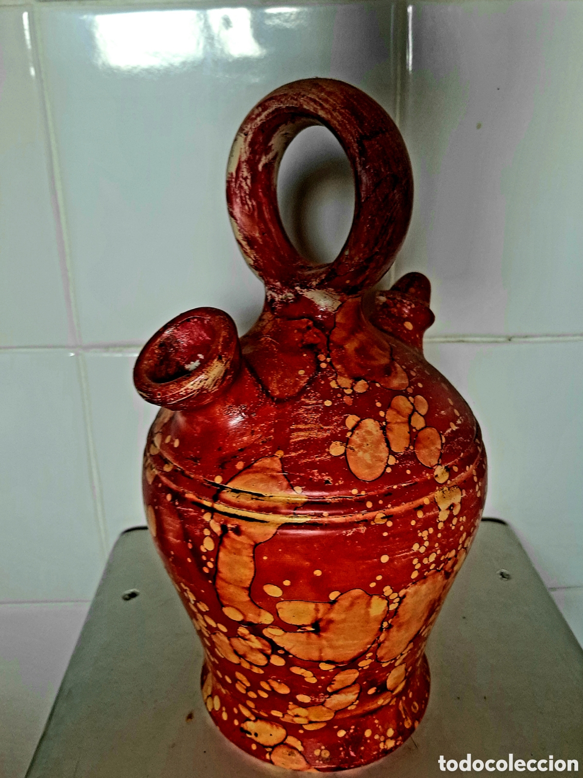 Antig&uuml;edades: BOTIJO ANTIGUO PINTADO A MANO - Foto 3