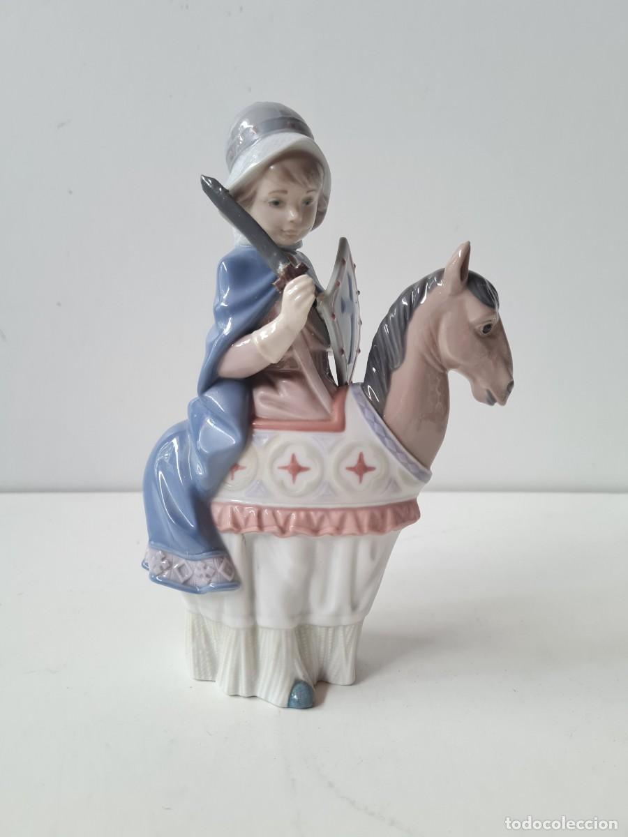 Antig&uuml;edades: LLADRO Ni&ntilde;a Medieval a caballo(22 cms) - Foto 1
