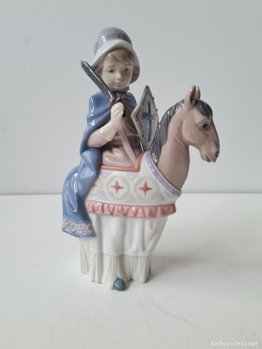 Antig&uuml;edades: LLADRO Ni&ntilde;a Medieval a caballo(22 cms) - Foto 7