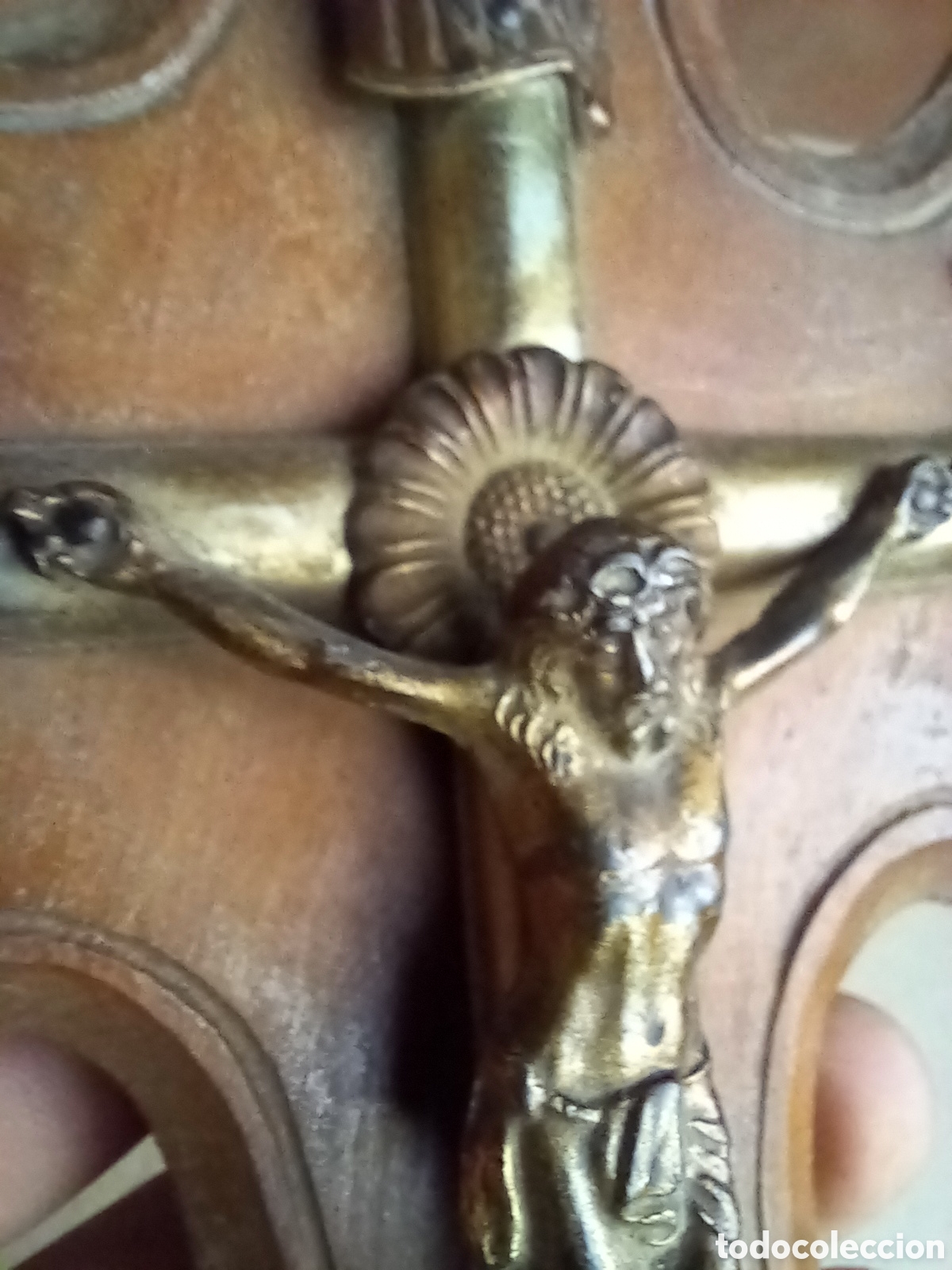 Antig&uuml;edades: ANTIGUO CRUCIFIJO CON BENDITERA - Foto 5