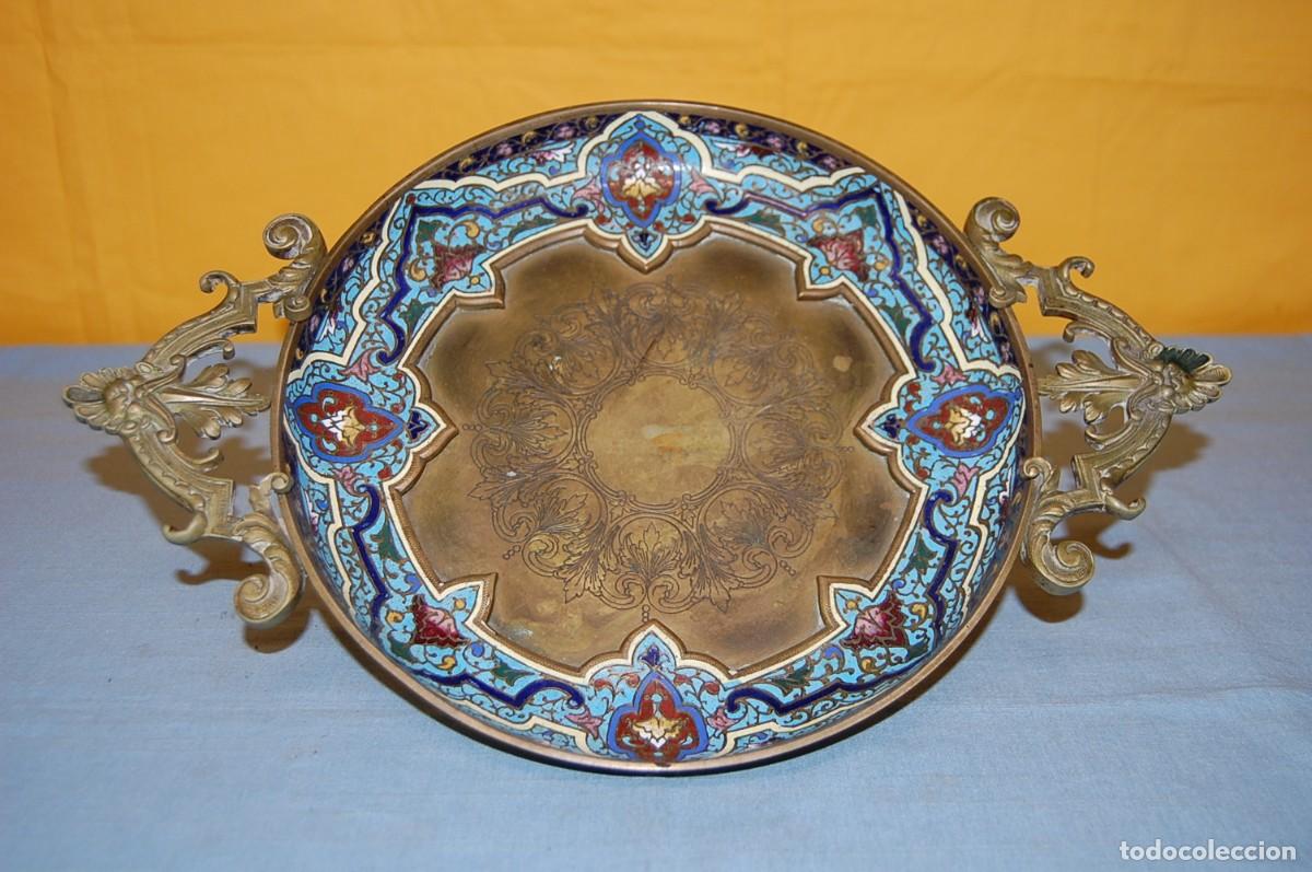 Antig&uuml;edades: CENTRO DE MESA DE BRONCE Y CLOISSONE - Foto 7