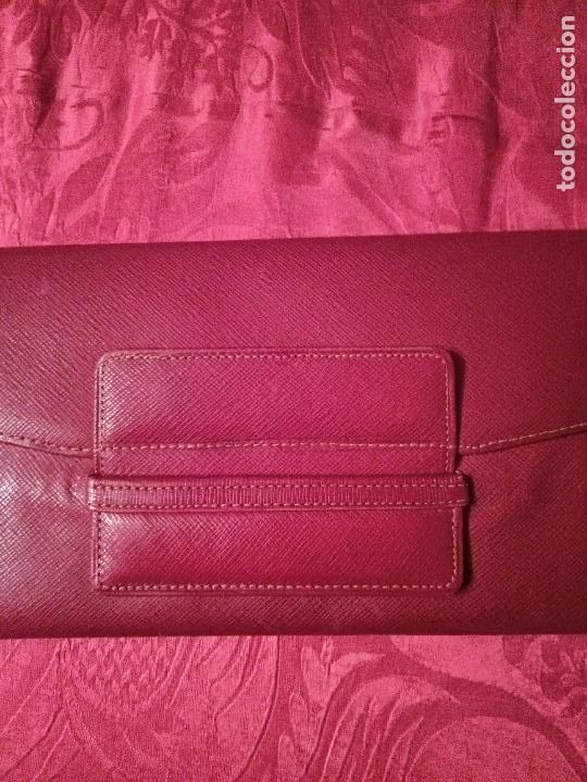 Antig&uuml;edades: Funda de corbata corbatas roja granate antigua rectangular estuche - Foto 3