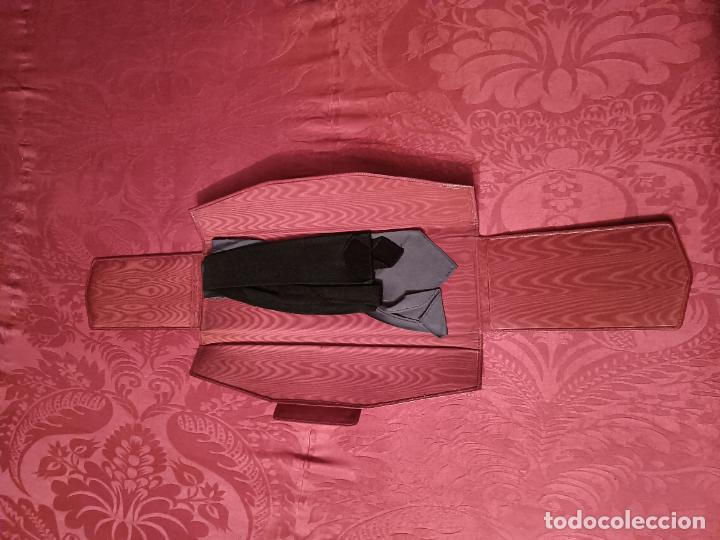 Antig&uuml;edades: Funda de corbata corbatas roja granate antigua rectangular estuche - Foto 6