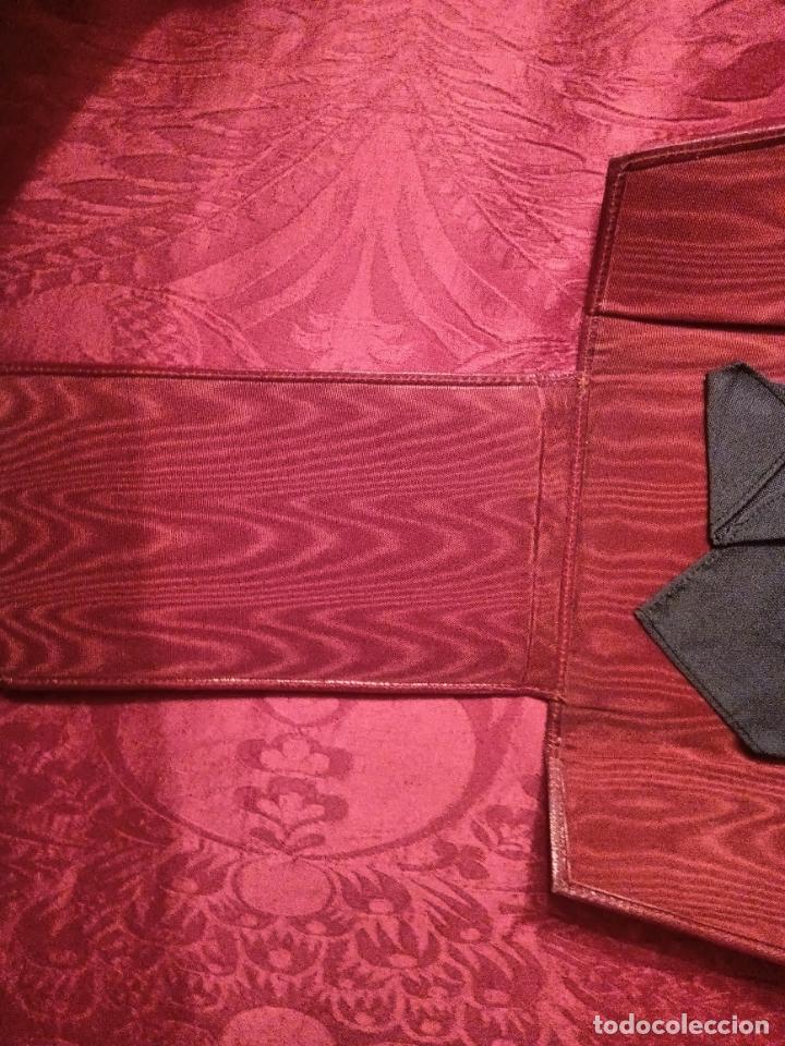 Antig&uuml;edades: Funda de corbata corbatas roja granate antigua rectangular estuche - Foto 9