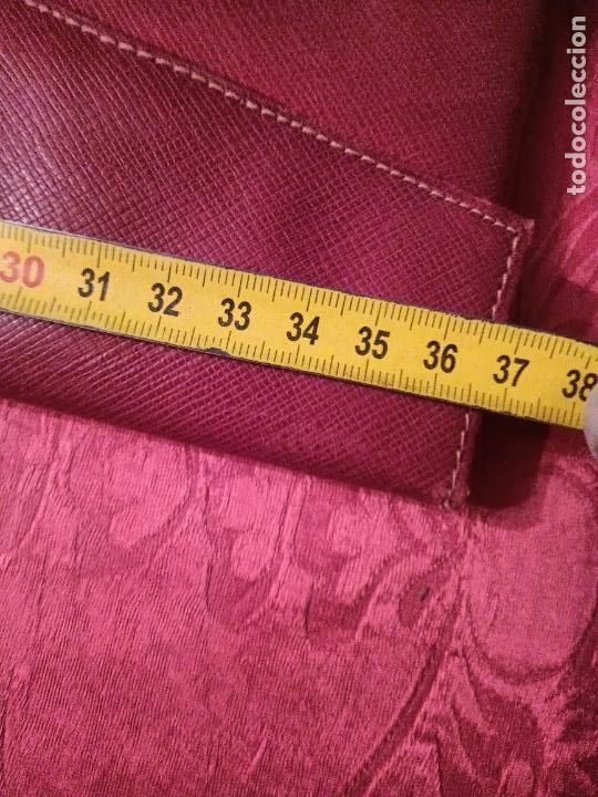 Antig&uuml;edades: Funda de corbata corbatas roja granate antigua rectangular estuche - Foto 10