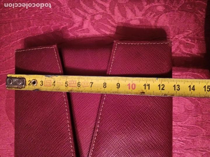 Antig&uuml;edades: Funda de corbata corbatas roja granate antigua rectangular estuche - Foto 11
