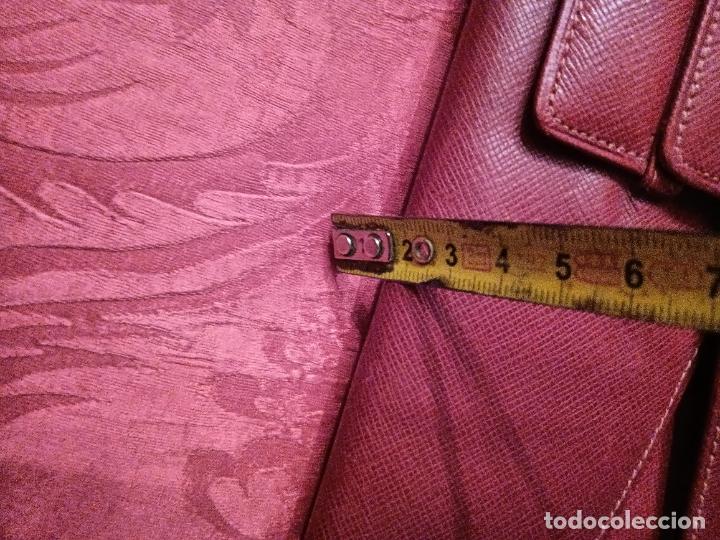 Antig&uuml;edades: Funda de corbata corbatas roja granate antigua rectangular estuche - Foto 12