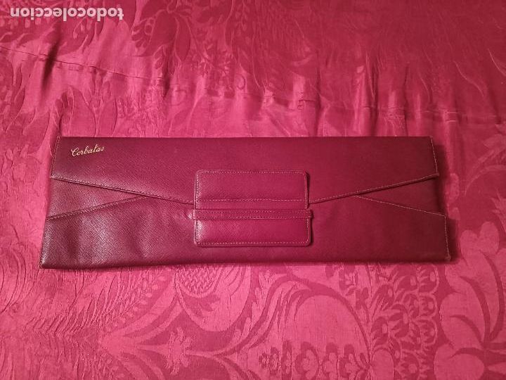 Antig&uuml;edades: Funda de corbata corbatas roja granate antigua rectangular estuche - Foto 1