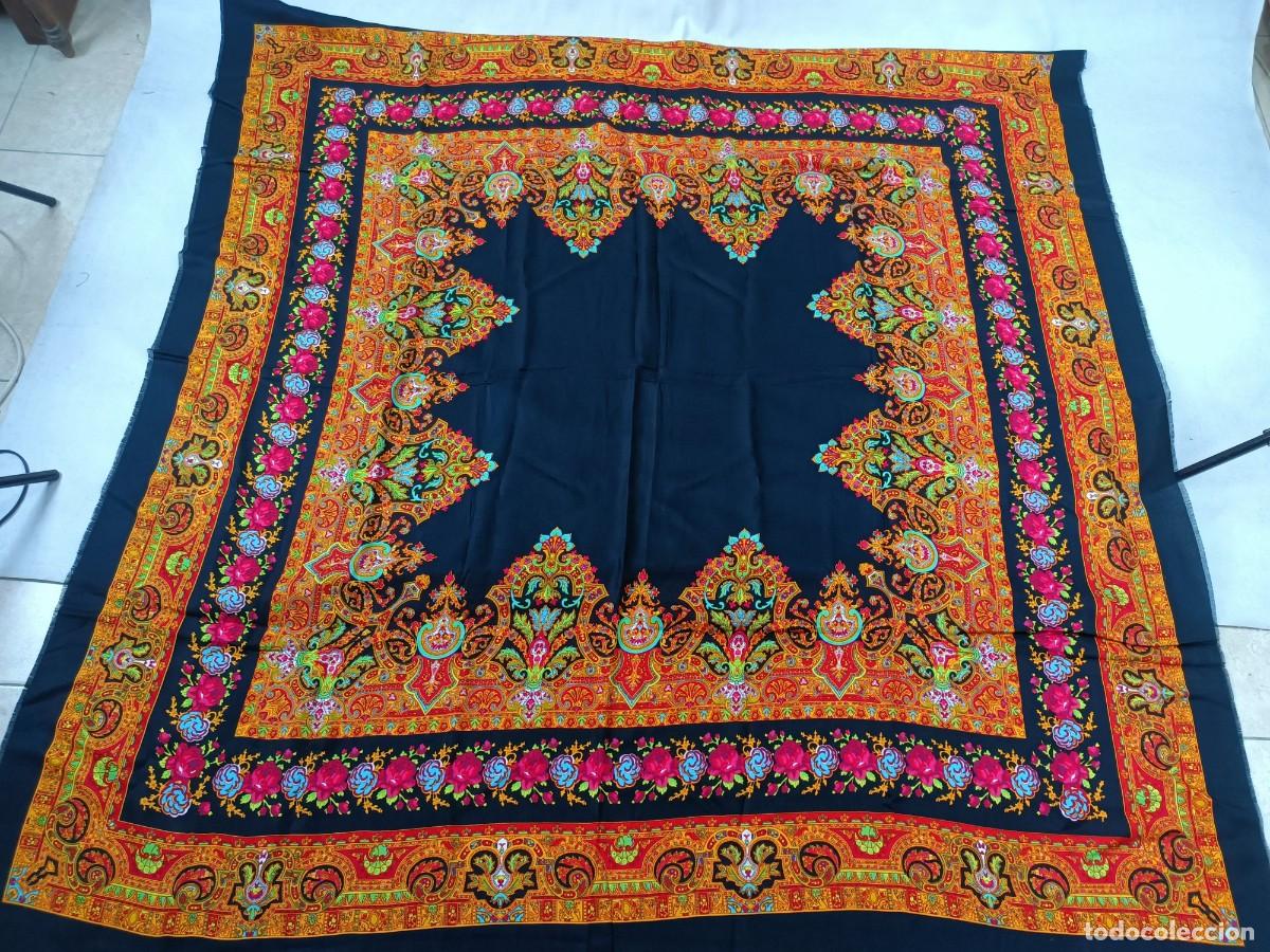 Antig&uuml;edades: GRAN PA&Ntilde;UELO ESTAMPADO. 160 CM - Foto 3
