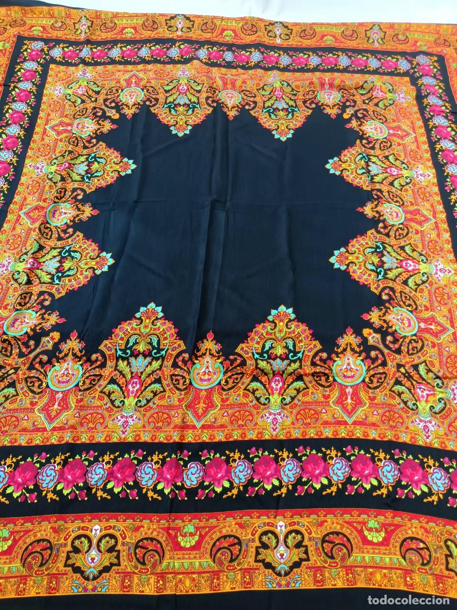 Antig&uuml;edades: GRAN PA&Ntilde;UELO ESTAMPADO. 160 CM - Foto 4